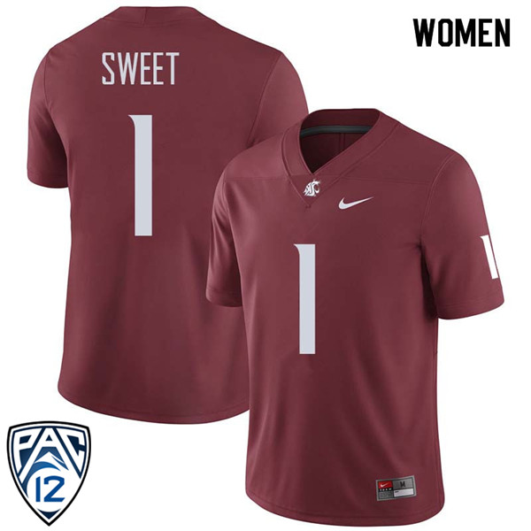 Women #1 Davontavean Martin Washington State Cougars College Football Jerseys Sale-Crimson